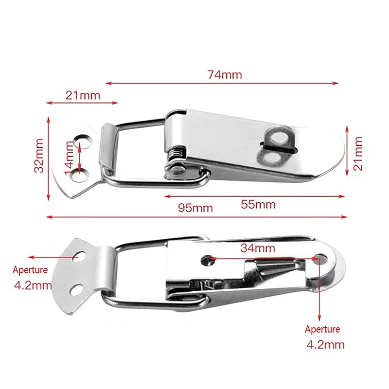 

Петли из нержавеющей стали 304, мебельная фурнитура, ящик для инструментов, запирающая защелка, металлическая застежка-застежка для коробки