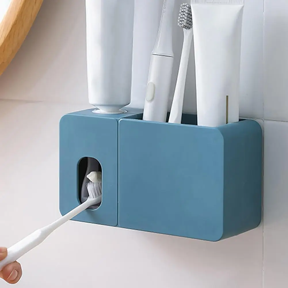 

Automatic Toothpaste Squeezer Dispenser Set with Wall Mounted Kids Hands Free for Bathroom Accessories