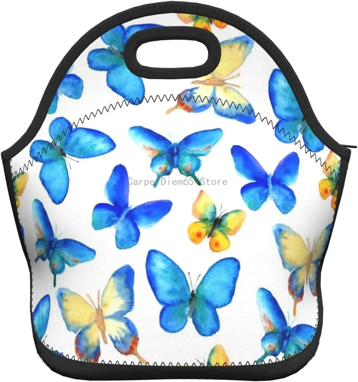 

Ланч-бокс с акварелью в виде бабочки, многоразовая сумка для завтрака Tote Bag, изолированная сумка для женщин и мужчин, Подарочный Ланч-бокс дл...