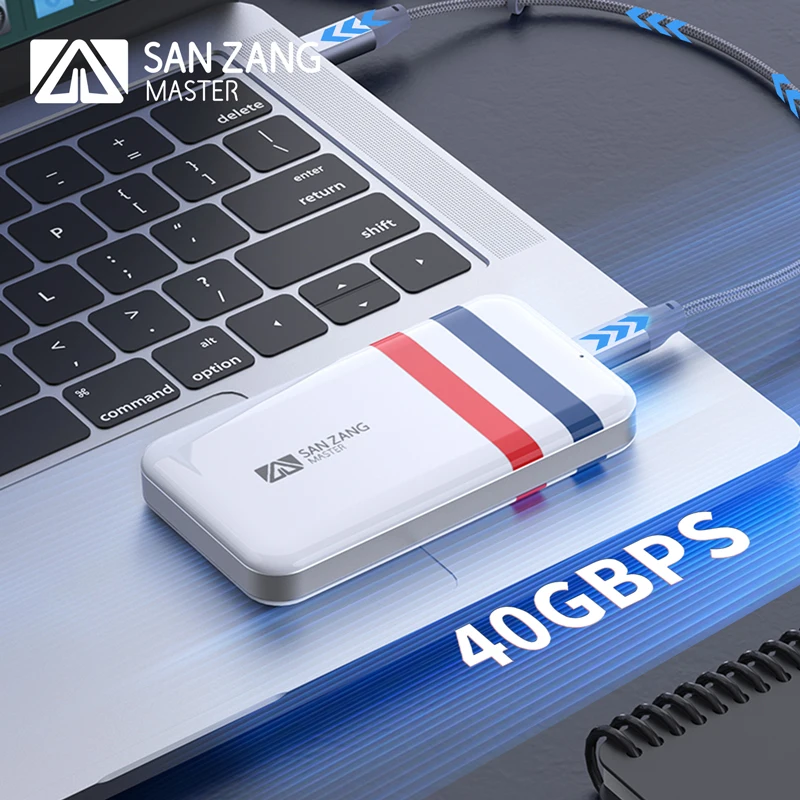 SANZANG USB 4.0 40Gbps SSD Portable External Solid State Drive 512GB/1T/2t Up to 3120MB/s Type- C for Windows/Mac OS/Android