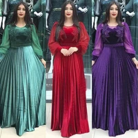 fashion african muslim women long dress bead embroidery noble luxury retro evening dress arab islamic party show long dress