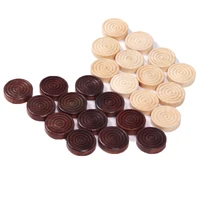 24Pcs/set Wooden Round Checkers Backgammon Accessories Large Pieces Chess Game Props Two Colors Each 12pcs For Board Games  1