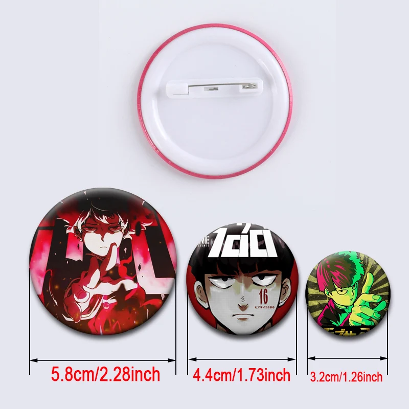 Круглый креативный значок с героями мультфильмов аниме SMob Psycho 100 броши Shigeo Kageyama