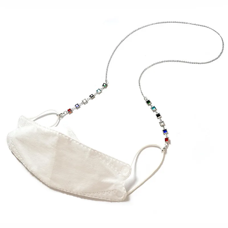 Позолоченная цепочка для очков с кристаллами и бусинами ожерелье-вешалка