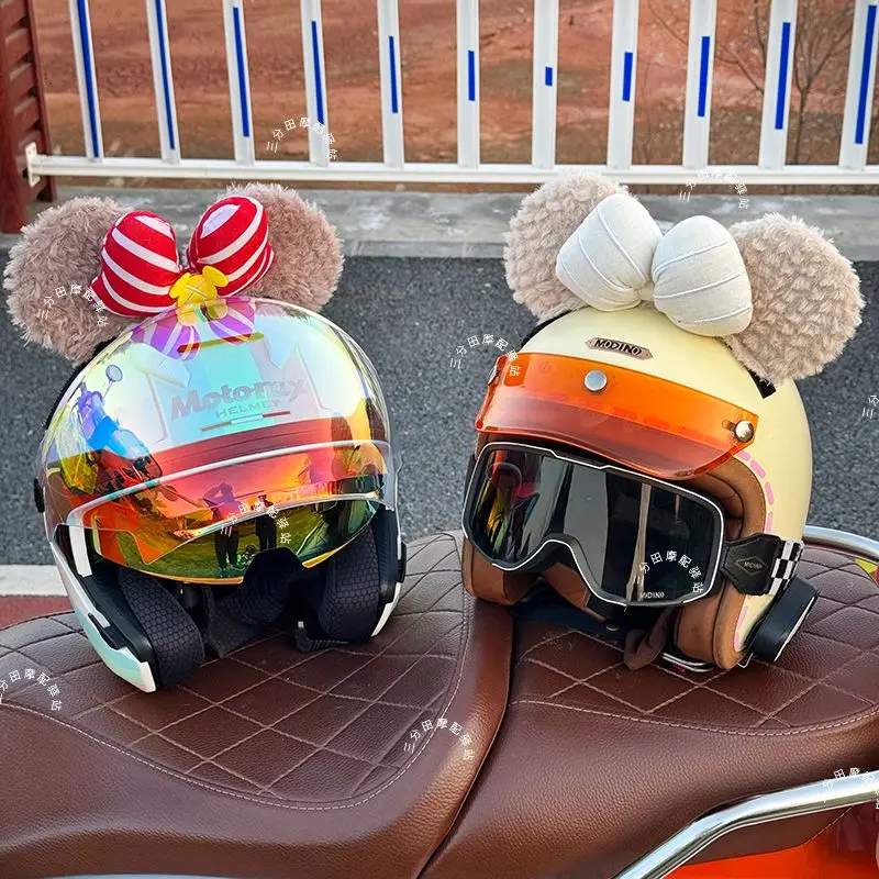 Украшение для мотоциклетного шлема с искусственными и милыми ушками украшение