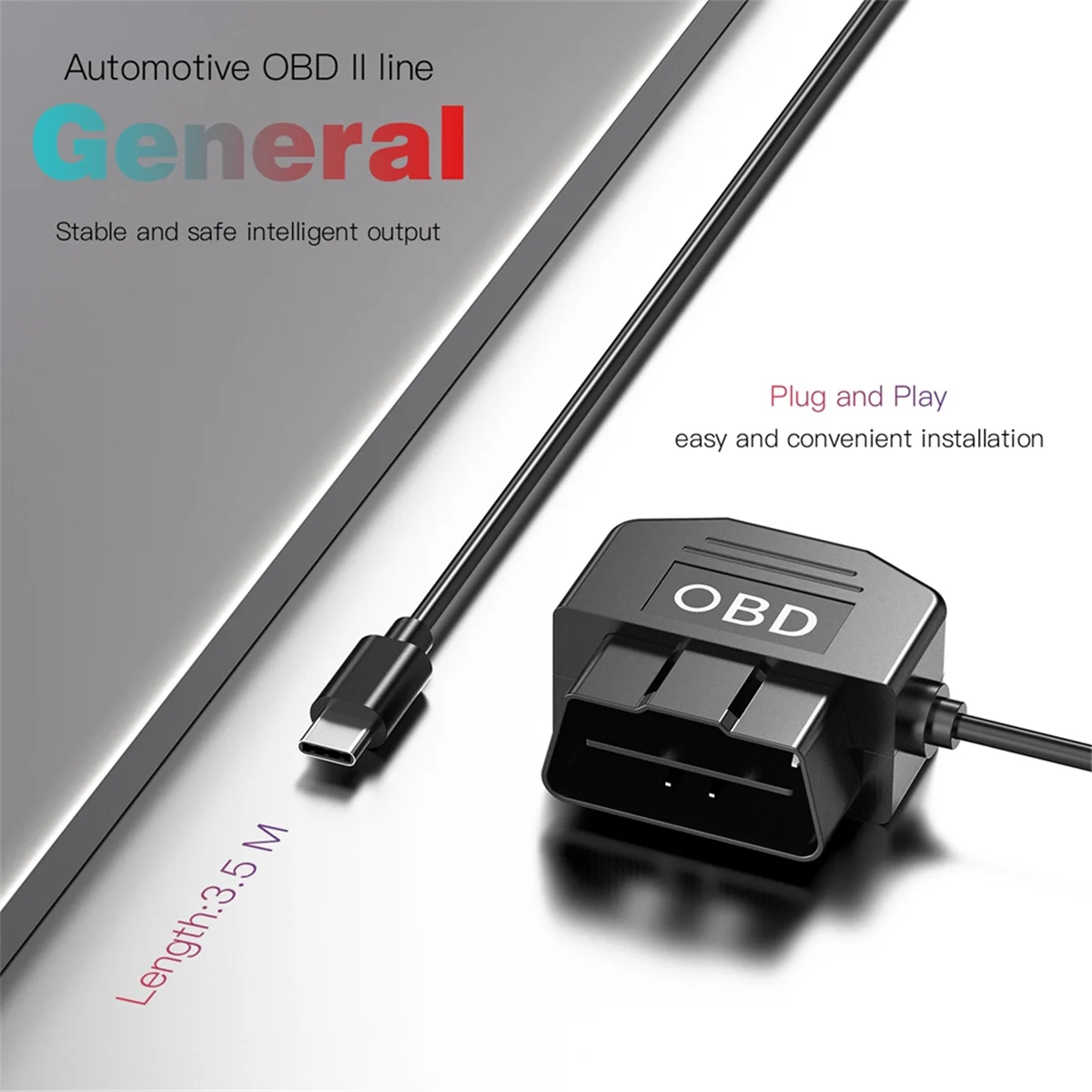 Комплект жесткого провода OBD для видеорегистратора комплект USB Type C с кабелем