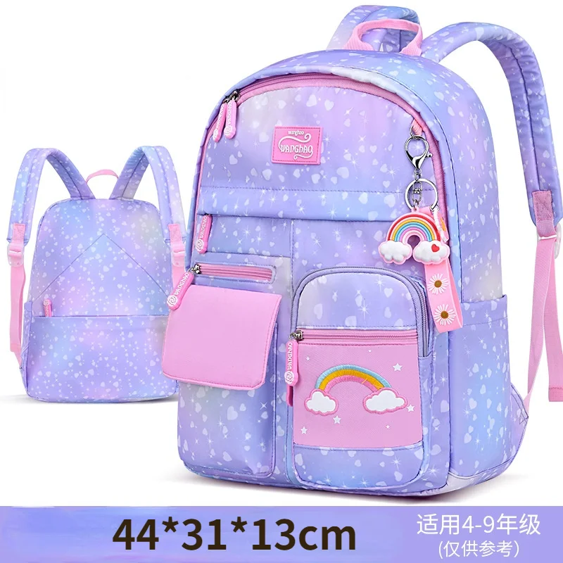 Детские Водонепроницаемые радужные школьные ранцы для девочек, модные рюкзаки для учебников, 2022