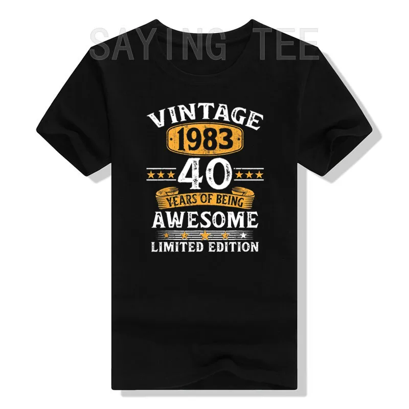 

Vintage 1983 40 Year Old 40th Birthday Gifts for Men Women T-Shirt Mens Clothing Daddy Husband Birthday Present Best Seller