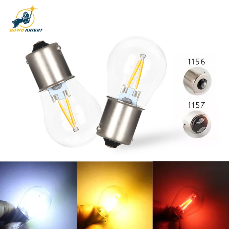 

1PCS 4300K P21W 1156 BA15S 1157 BAY15D P21/5W LED COB Filament LED Car Turn Signal Lamp Reverse Light Brake Light Bulb 12V