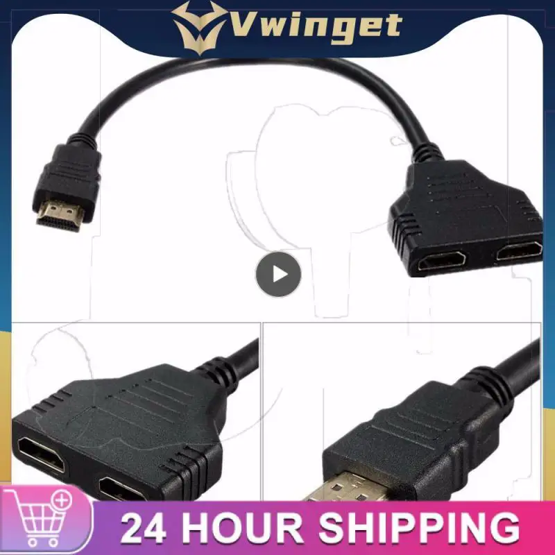 

Signal Transfer 1 In 2 Out Splitter Cable Portable Adapter Converter 30 Cm 1080p HDMI-compatible Adapter High Quality