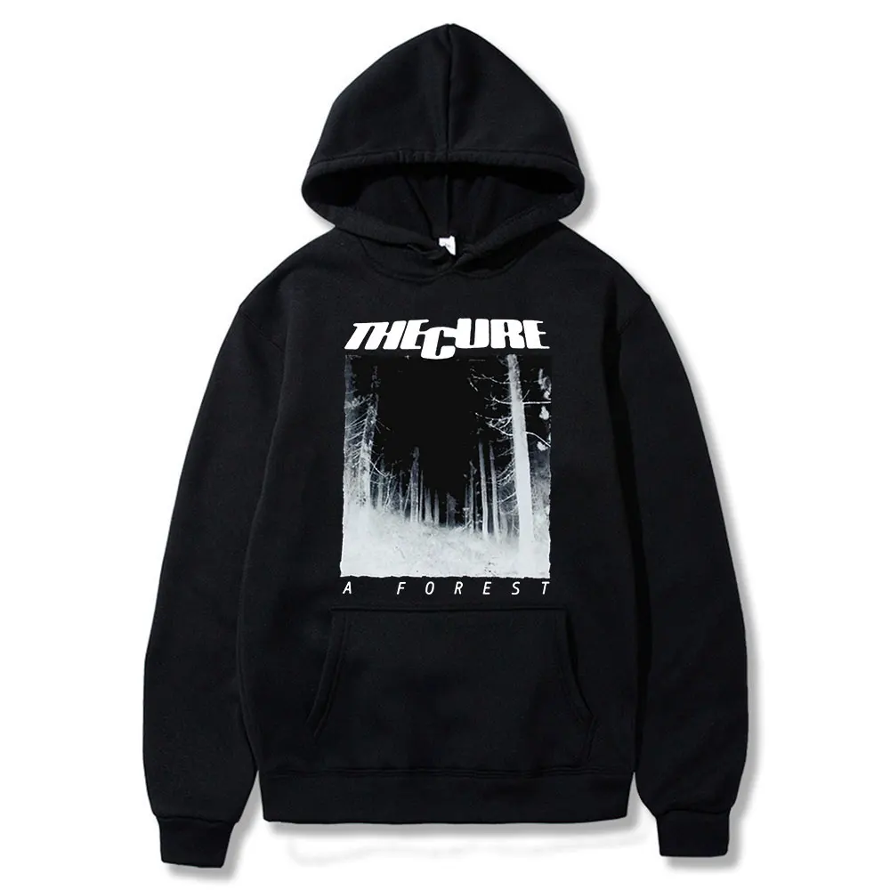 Rock Band The Cure A FOREST Graphic Hoodie Men's Vintage Punk Hip Hop Long Sleeve Sweatshirts Oversized Gothic Pullovers Couples