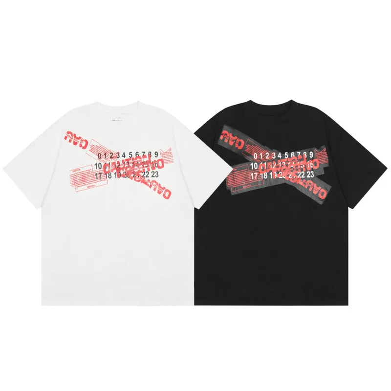 

Men Women Digital Printing T-shirt Fashion Simple High Quality Letters Top Tees Black White Summer Loose Roundneck Short Sleeves