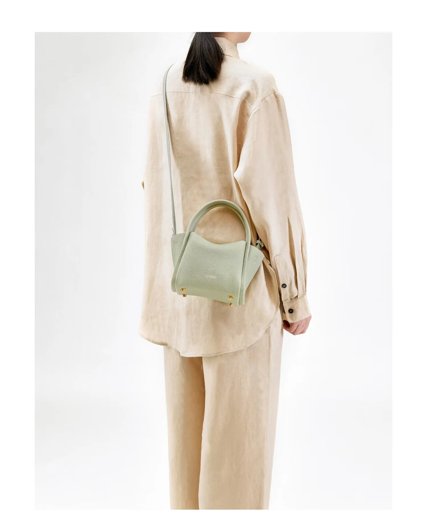 Мини-корзина из натуральной кожи портативная мини-сумка через плечо на одно для