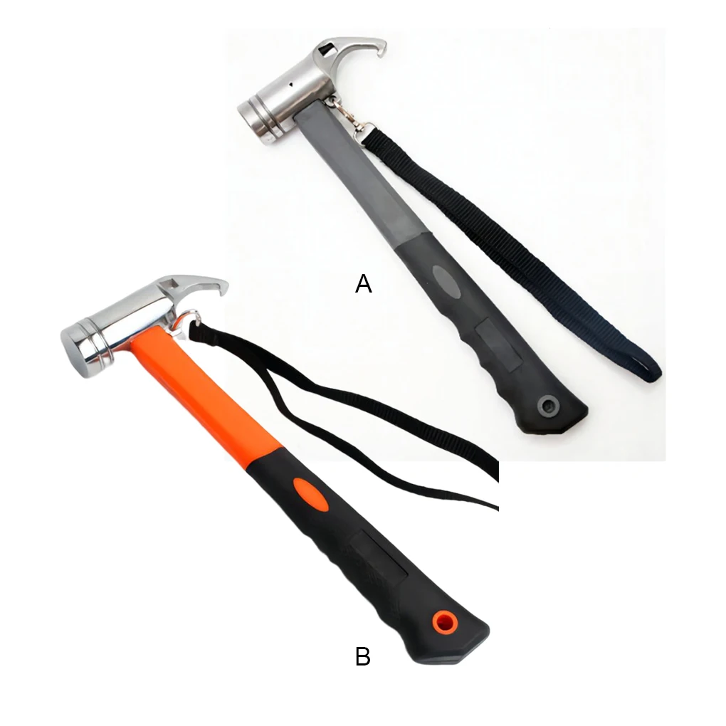 

Tent Peg Hammer Tents Fittings Hiking Hand Tools Multifunctional Outdoor Camping Nail Puller Hammers Removal Tool Gray