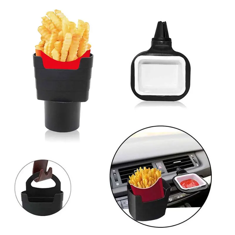 

Car French Fries Cup Holder Multifunctional Storage Box Ketchup Holder French Fries Dip Box Tomato Box