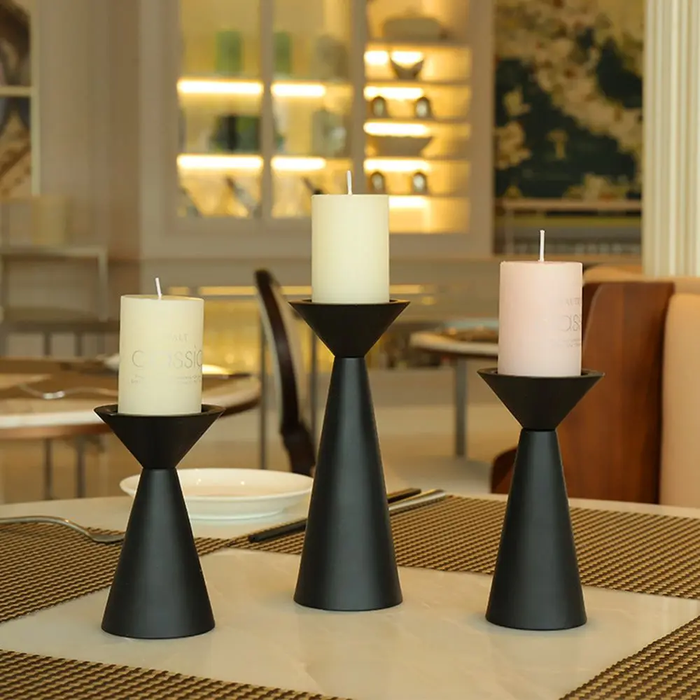 Anniversary Cone Home Decoration Wedding Ornament Pillar Candlestick Craft Candelabra Vintage Metal Candle Holder
