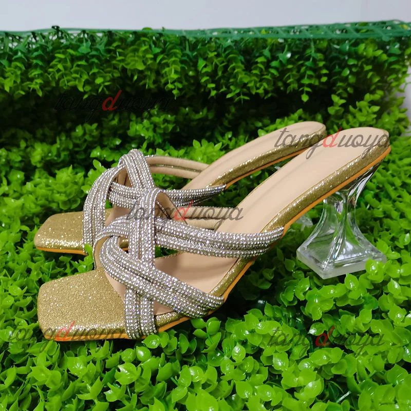 Женские сексуальные бриллиантовые шлепанцы разы аксессуары сандалии новые