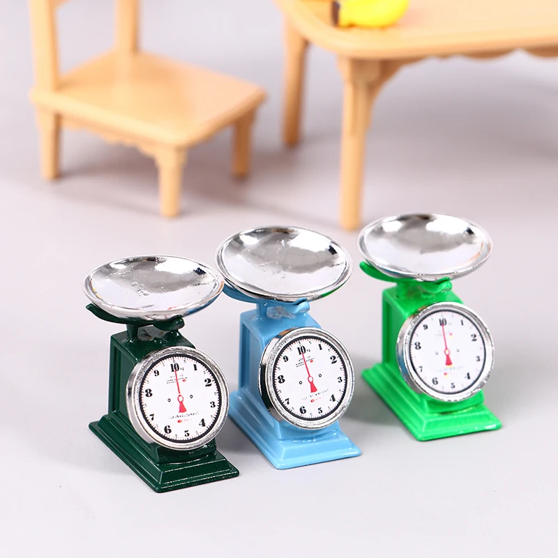 

1:12 Dollhouse Miniature Simulation Vintage Fruit Weighing Fruit Scale Platform Balance Scale Dollhouse Supermarkets Accessories