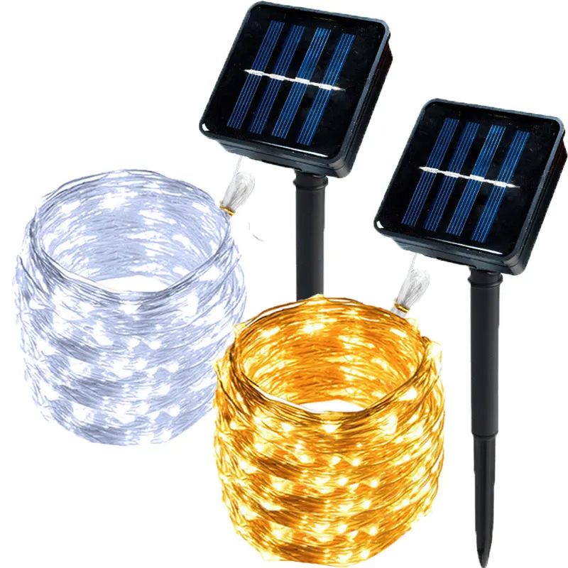 

Светодиодная уличная лампа на солнечной батарее, нарусветильник водонепроницаемый садовый светильник, Сказочная рождественсветильник ги...