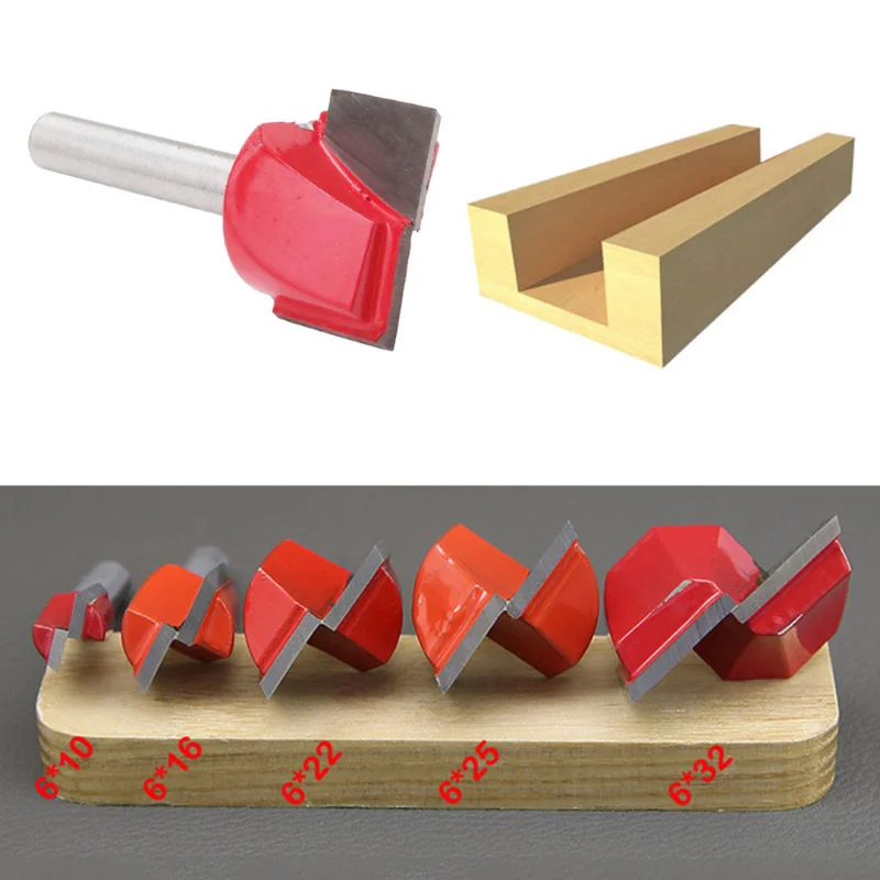 

Фрезы по дереву для обработки поверхности, хвостовик 6 мм, 10/16/22/25/32 мм, 5 шт.