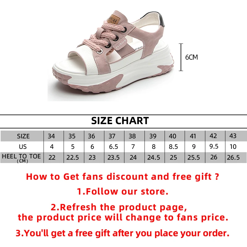 Peep Toe Genuine Leather Comfy Hollow Sandals Breathable Shoes Chunky Sneakers Spring Summer Platform Wedge Women Shoes