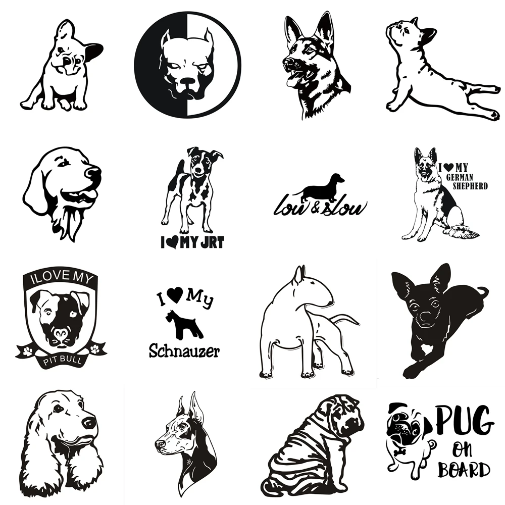 

Car Sticker Cartoon Cute Dogs Series Pug Shepherd Dog Stickers Vinyl for Car Styling Body Window Decals Decorations,15CM