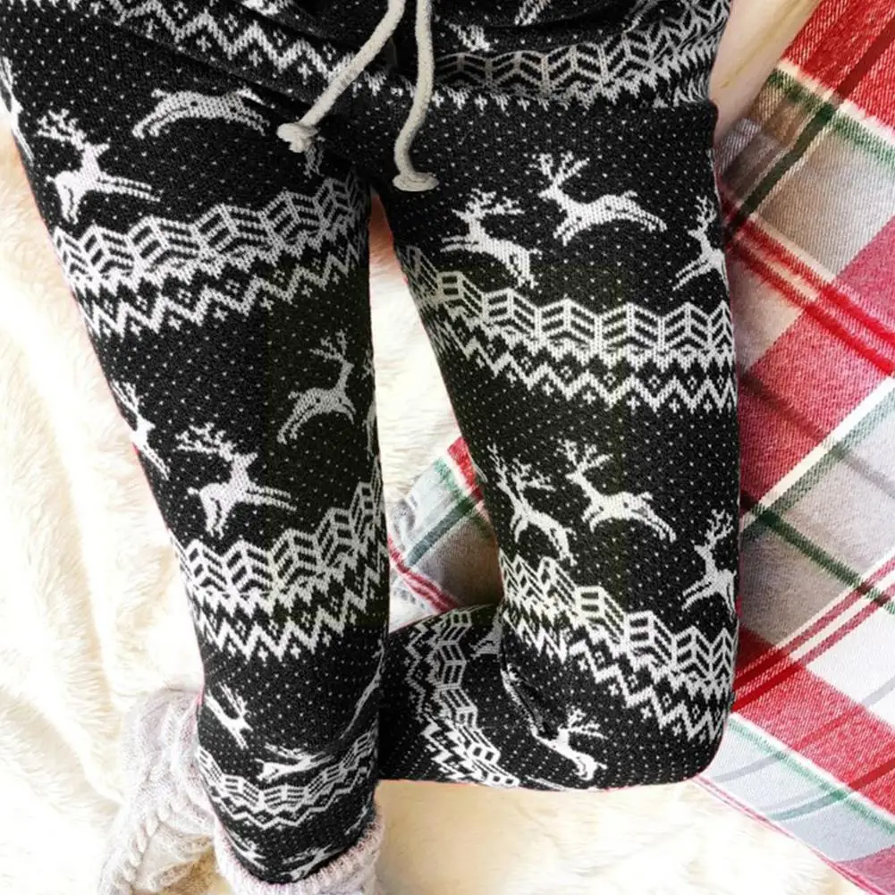 

Christmas Elk Print Sweatpants Velvet Warm Pants Fashion Casual Size Women Clothing Pants Long Large Women's X3U4