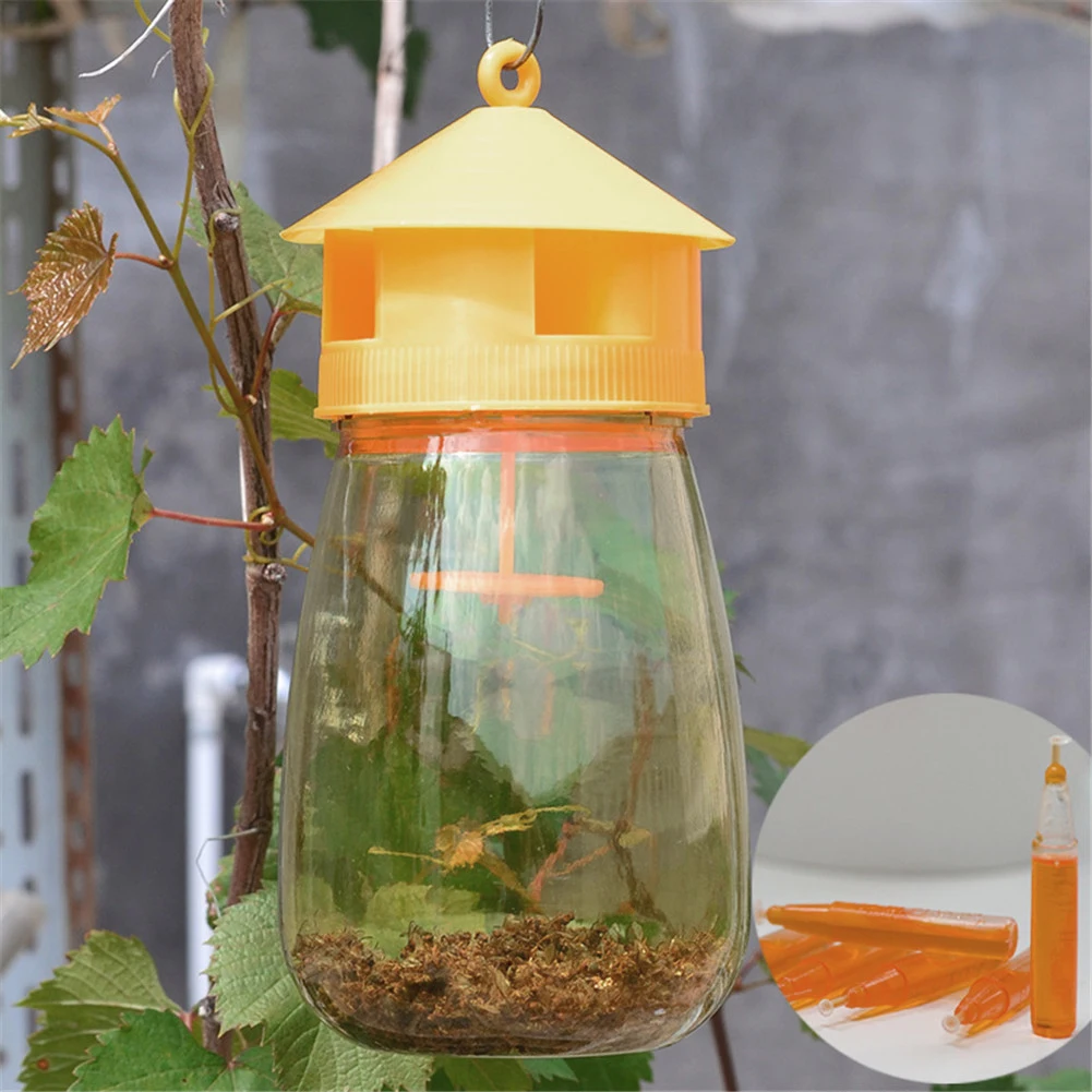 

2023 New 1pcs Wasp Trap Fruit Fly Flies Insect Bug Hanging Honey-trap Catcher Killer No-poison Hanging Tree Pest Control Tool