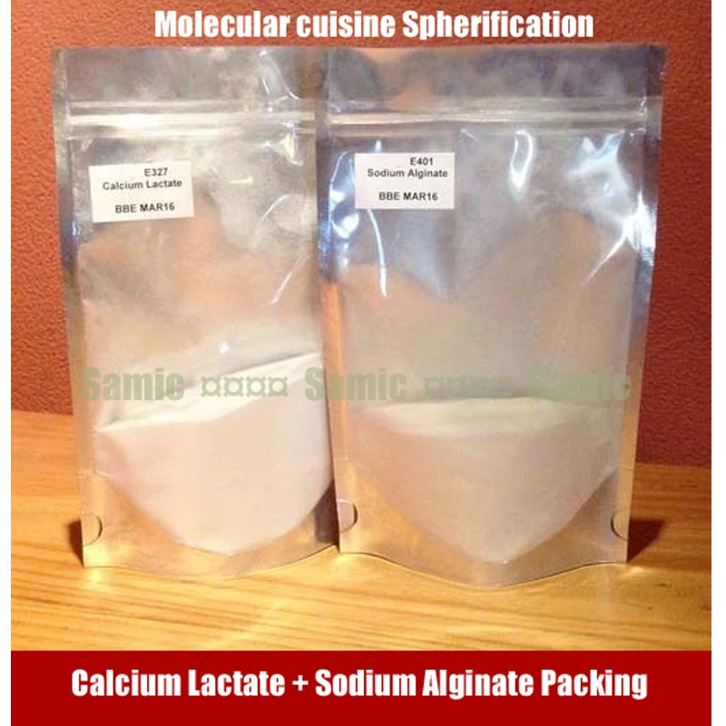 

Calcium Lactate 100g + Sodium Alginate 100g - Molecular cuisine Spherification