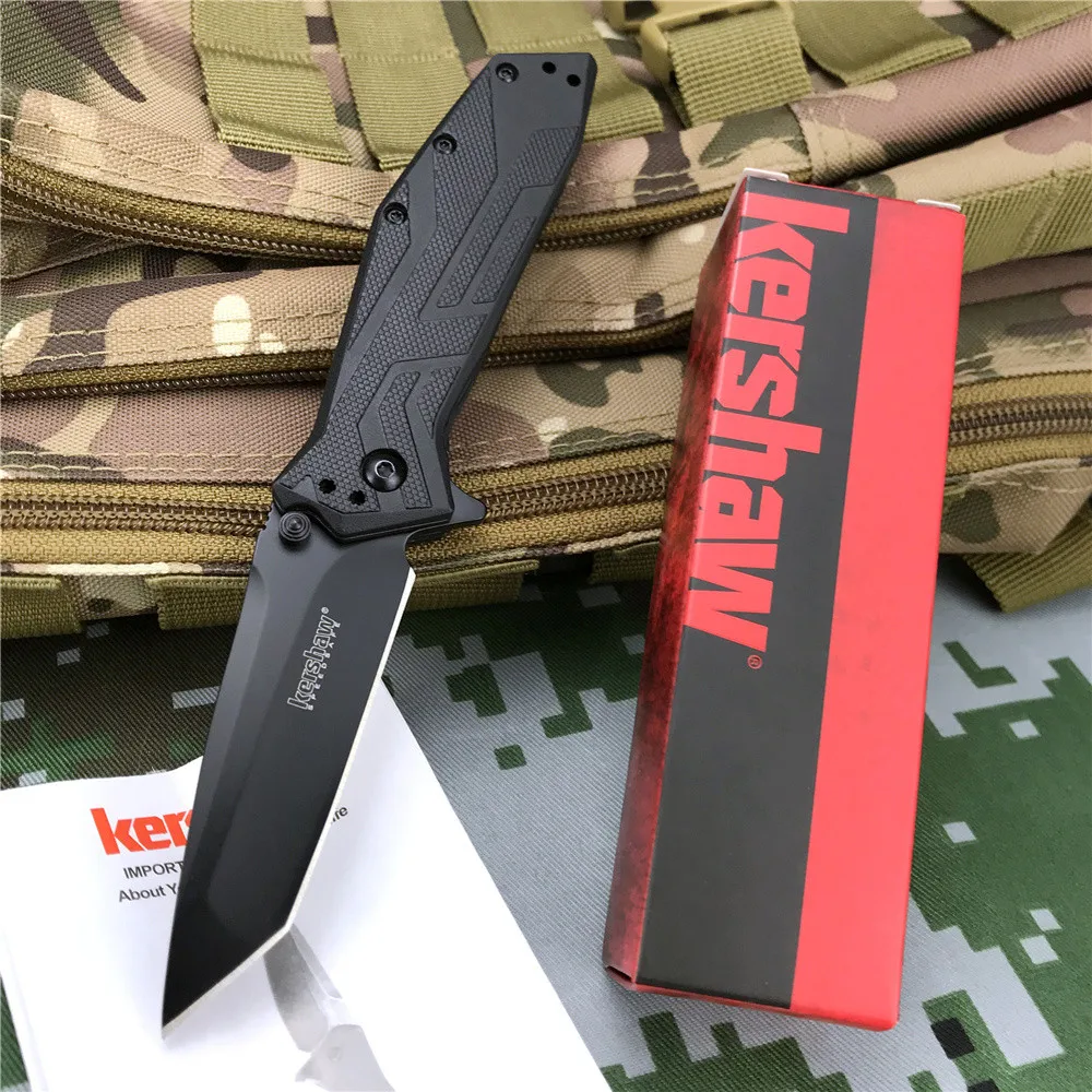 

Quality KERSHAW 1990 Black Outdoor Folding Knife Portable Pocket Clip Camping Hunting Knife Kitchen Paring Tools With Gift Box