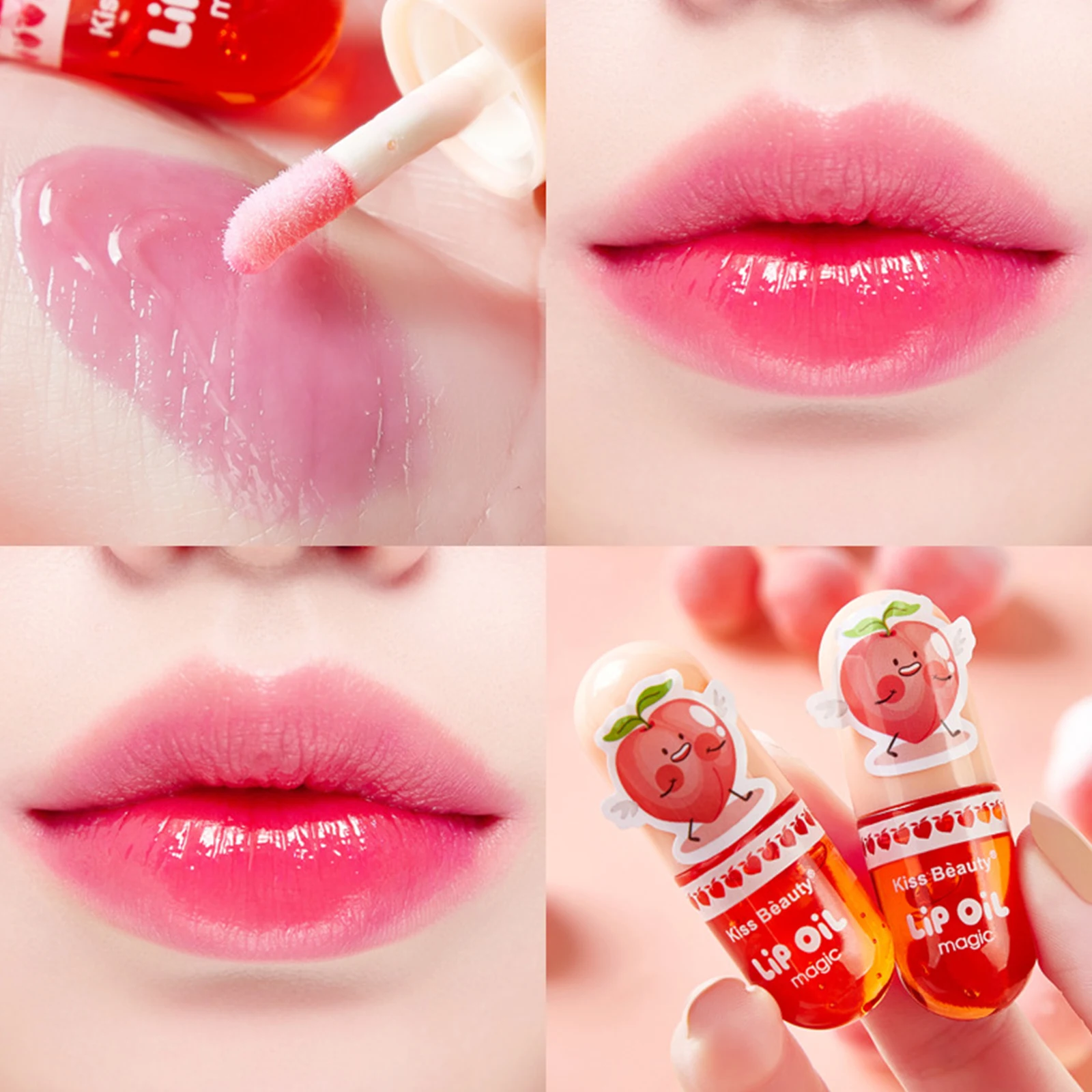 

Peach Moisturizing Lip Gloss Peach Waterproof Glossy Long Lasting Not Sticky Natural Lip Tint Daily Makeup Lip Oil Primer