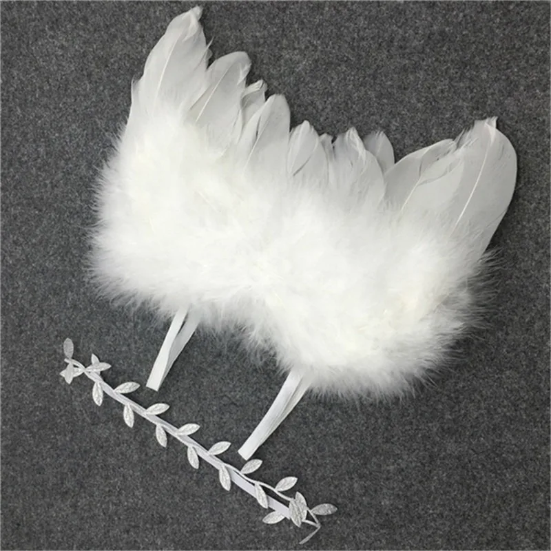 

Newborn Photography Props Infant Baby Girls Boy Angel Feather Wings Feather Photo Prop Wings Headband Clothing Hairband