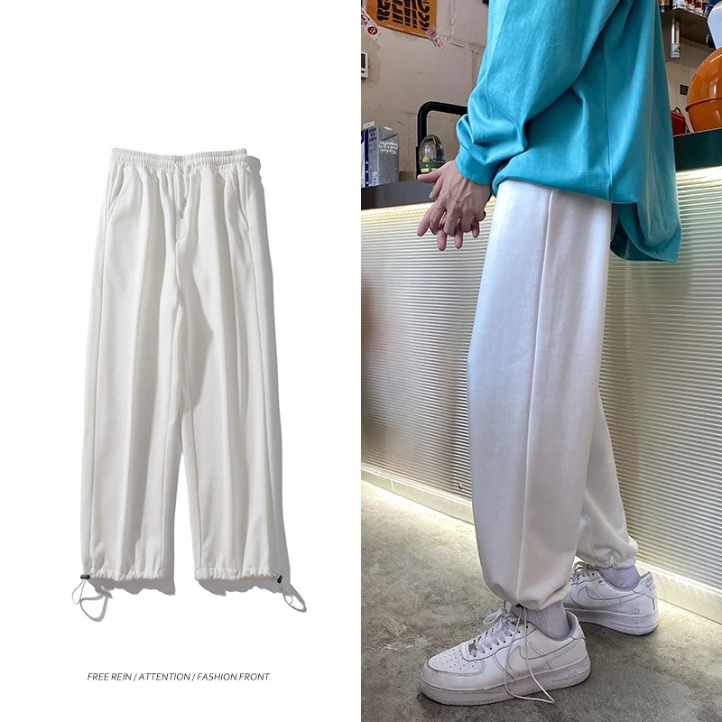 Korean Fashion Men Baggy Straight Pants 