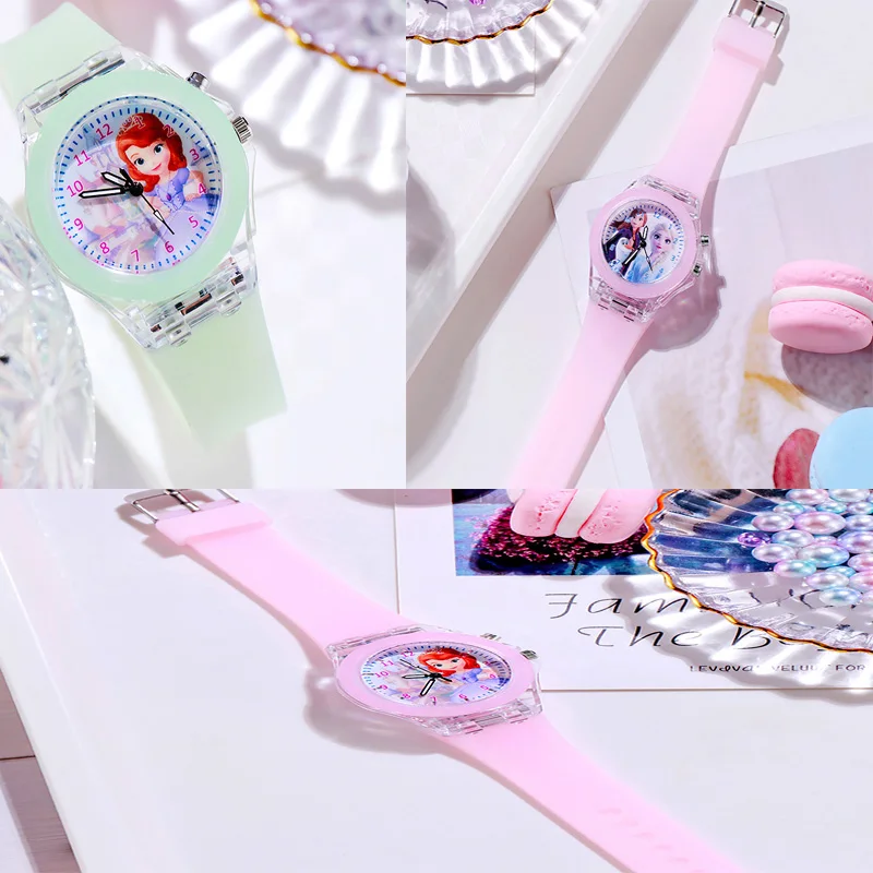 

Disney Minnie spider man Watch Children's Flash Light Cartoon Figure Doll Electronic Watch Boys Girls Birthday festival Gifts