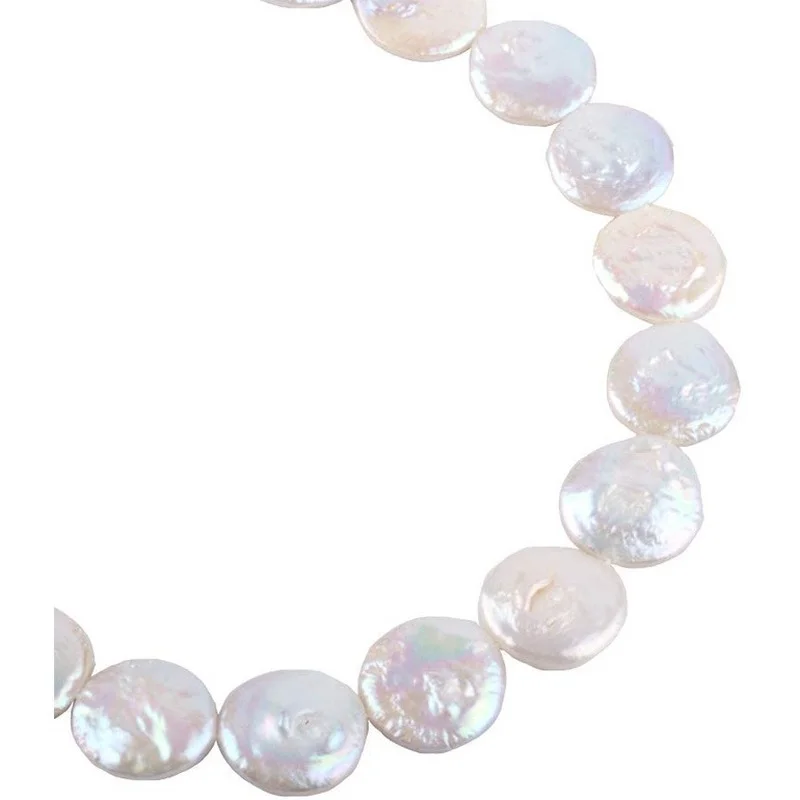 

1 Strand Flat Round Natural Keshi Pearl Bead Strands Drilled Beads Linen Beads Strands for Jewelry Making