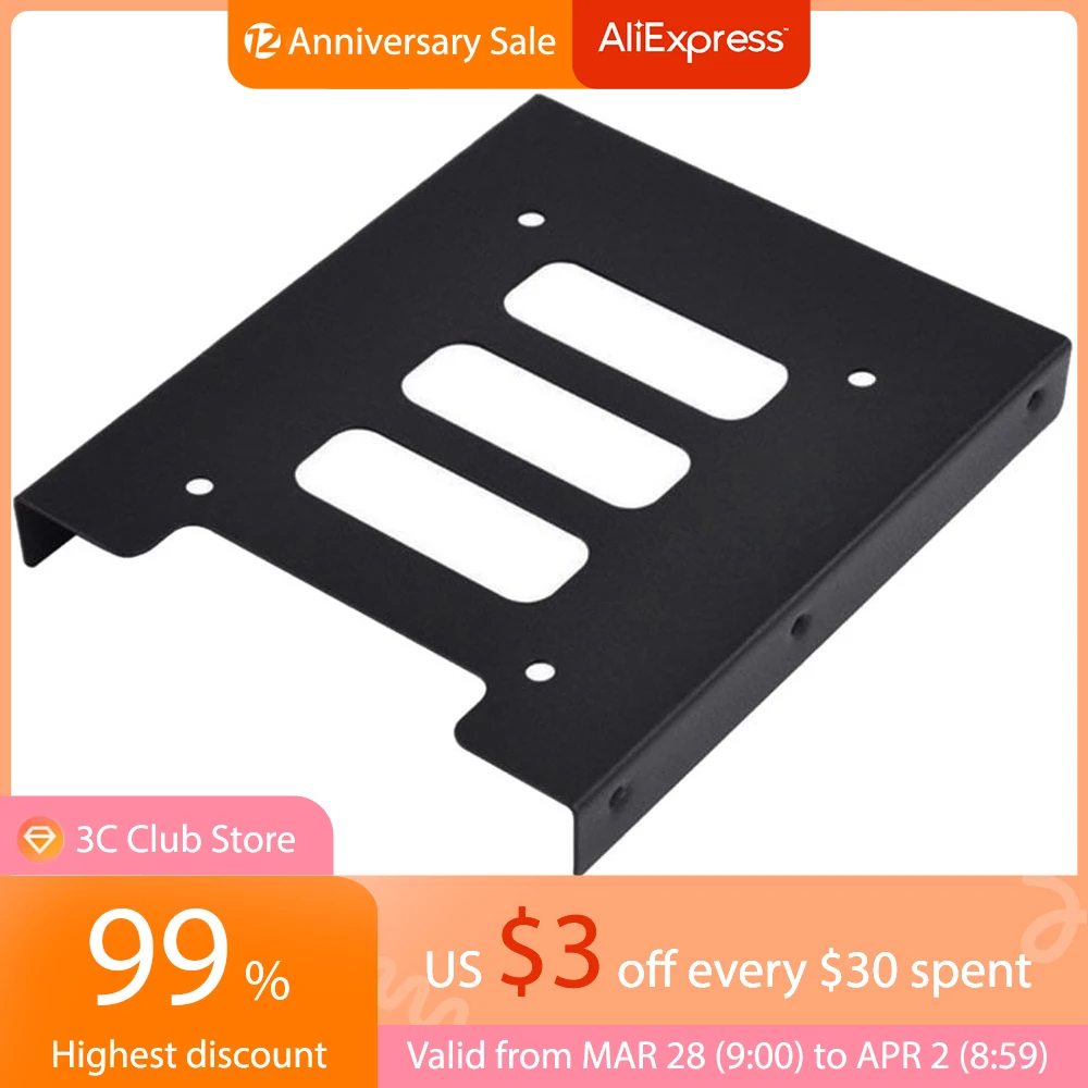 2.5 Inch SSD HDD to 3.5 Inch Metal Mounting Adapter Bracket Dock Hard Drive Holder for PC Hard Drive Enclosure