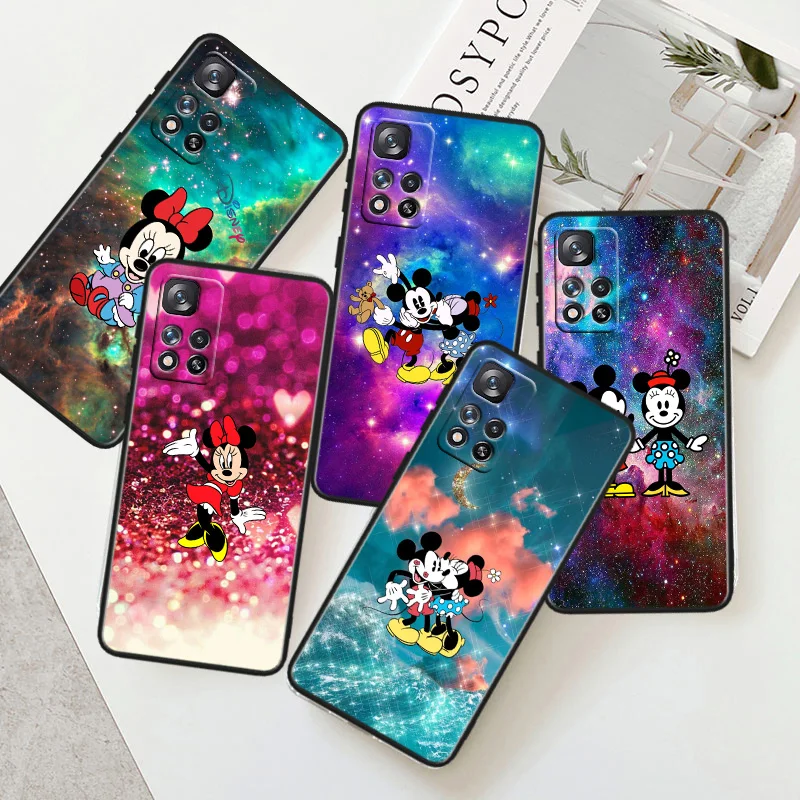 

Mickey Minnie colorful Phone Case For Xiaomi Redmi Note 11E 11T 11S 10T 10S 9S 9T 8T 7 Pro Plus Lite Max Black Cover
