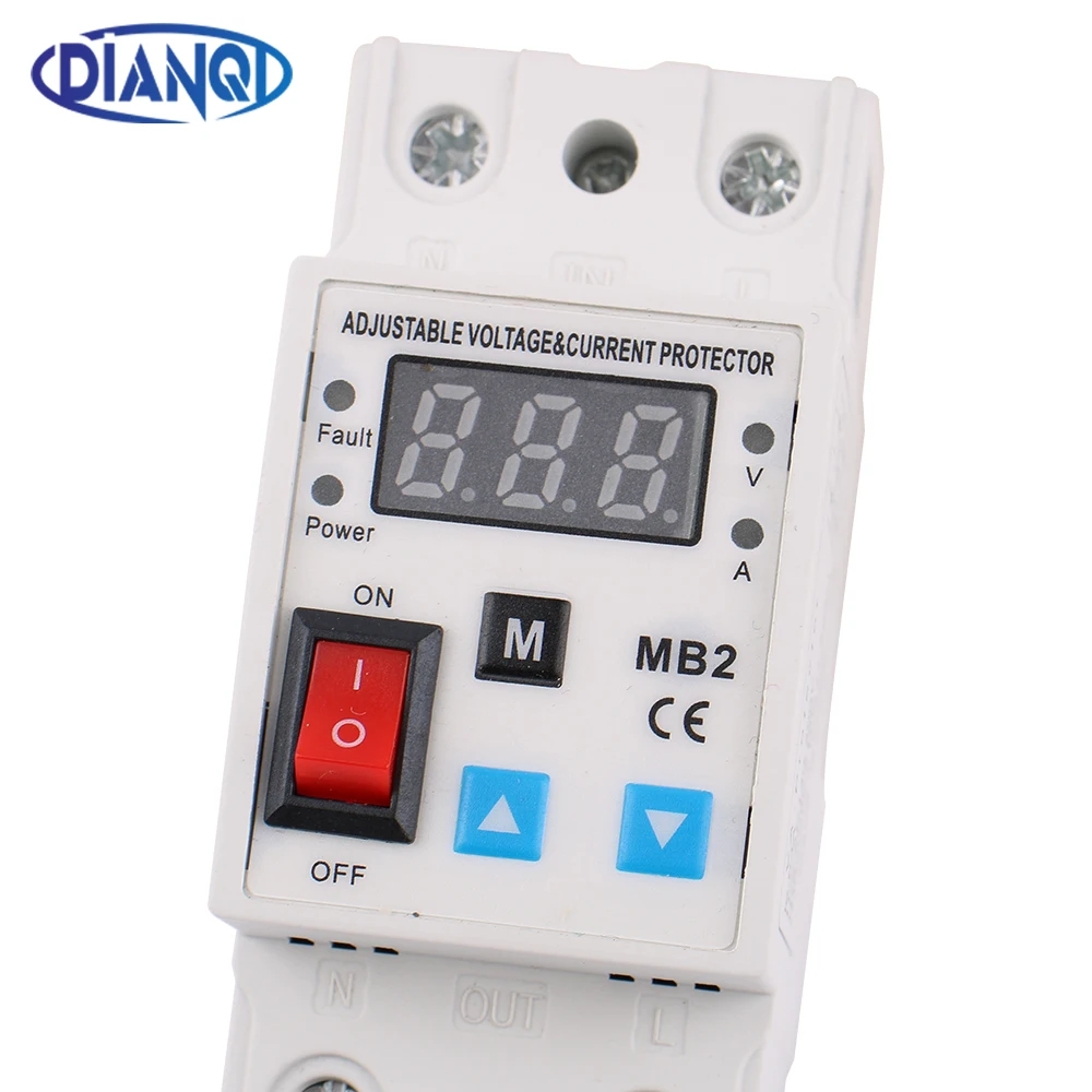 Din-рейка ZS2-VA 40A 63A 230V Регулируемое реле защиты от напряжения и тока