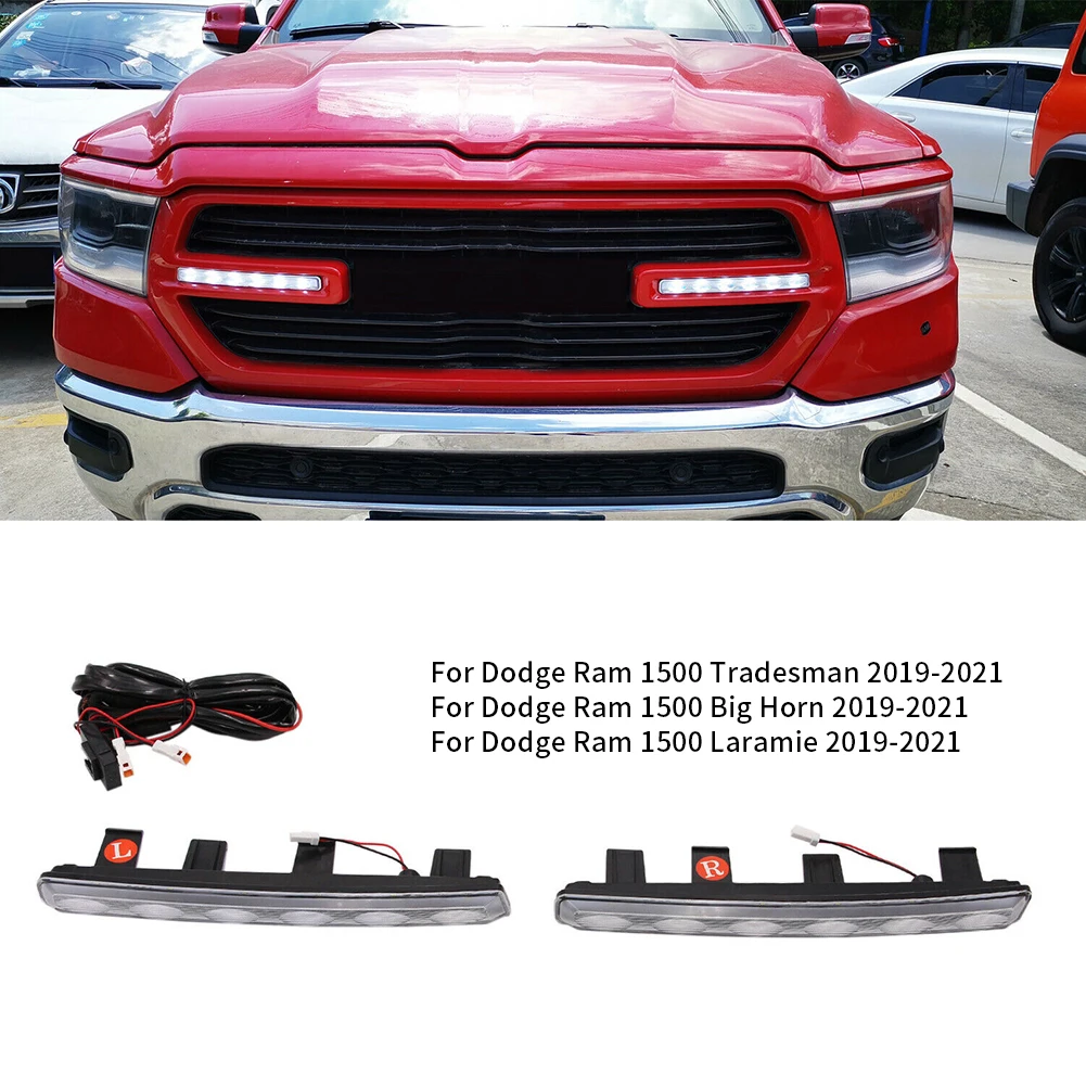 

Front Bumper Grille Light Kit 6\" LED Light Kit IP67 Waterproof For Dodge Ram 1500 Tradesman/Big Horn/Laramie 2019-2021