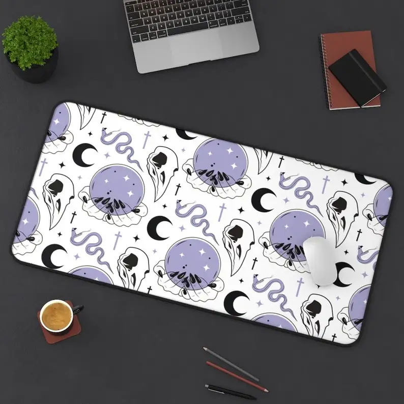 

Purple Pastel Goth Desk Mat, Large Mouse Pad, Full Desk XXL Extended Gaming Mouse Pad, Laptop Computer Keyboard Mousepad for Off