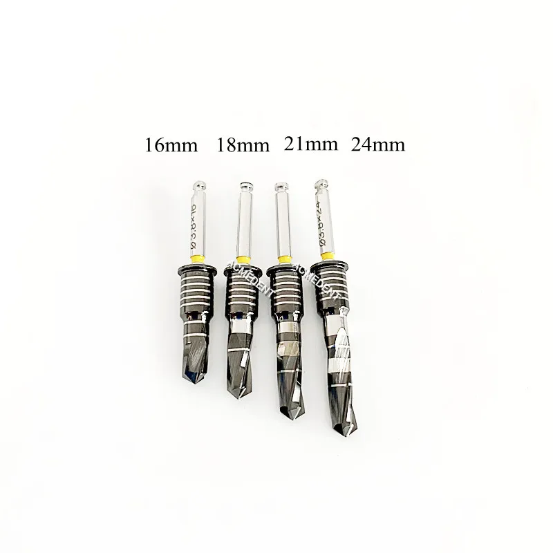 

4Pcs/Set Dental Drills Implant Black Coated Drill 16mm 18mm 21mm 24mm