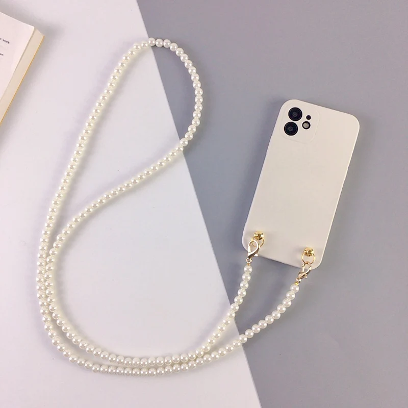 

Luxury Pearl Crossbody Lanyard Shoulder Strap Phone Case For iphone 14 13 Pro 12 11 Pro Max X XR XS Max 7 8 Plus SE 2020 Cover