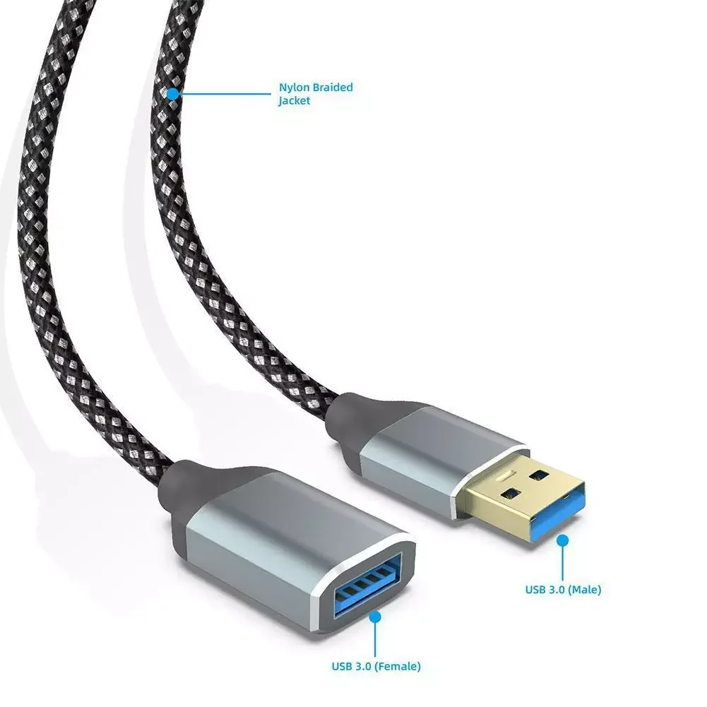 

USB 3.0 Cable Nylon Braided 1M Data Sync Fast Charging USB 3.0 Cable For Computer Converter Between Computer Power Banks H5I0