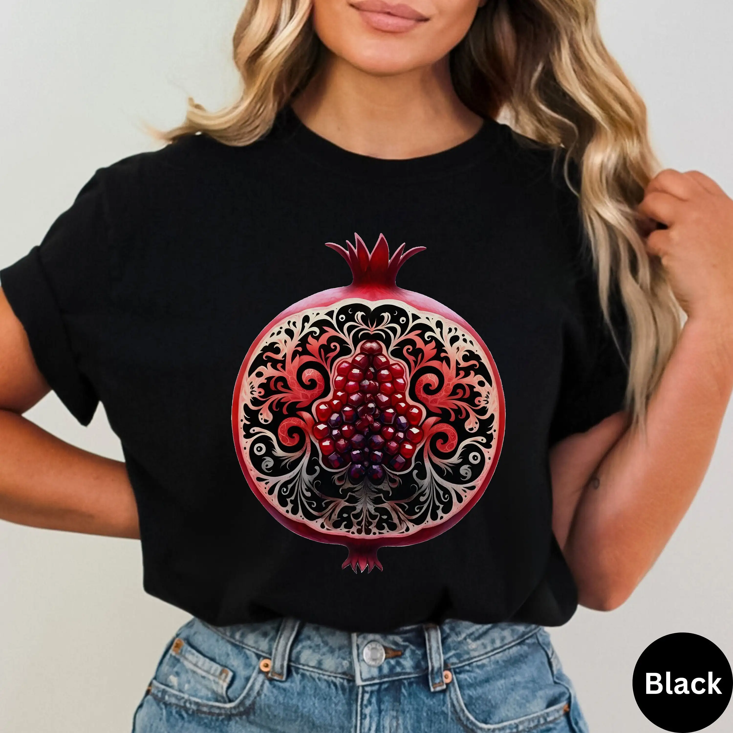 Футболка Persephone с гранатом S для книг-ток садоводства греческая богиня мифология