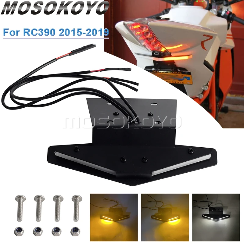 

Для RC390 RC390 15-19 мотоциклетный задний аккуратный крыло Устранитель номерного знака держатель номерного знака со светодиодным указателем поворота комплект кронштейнов