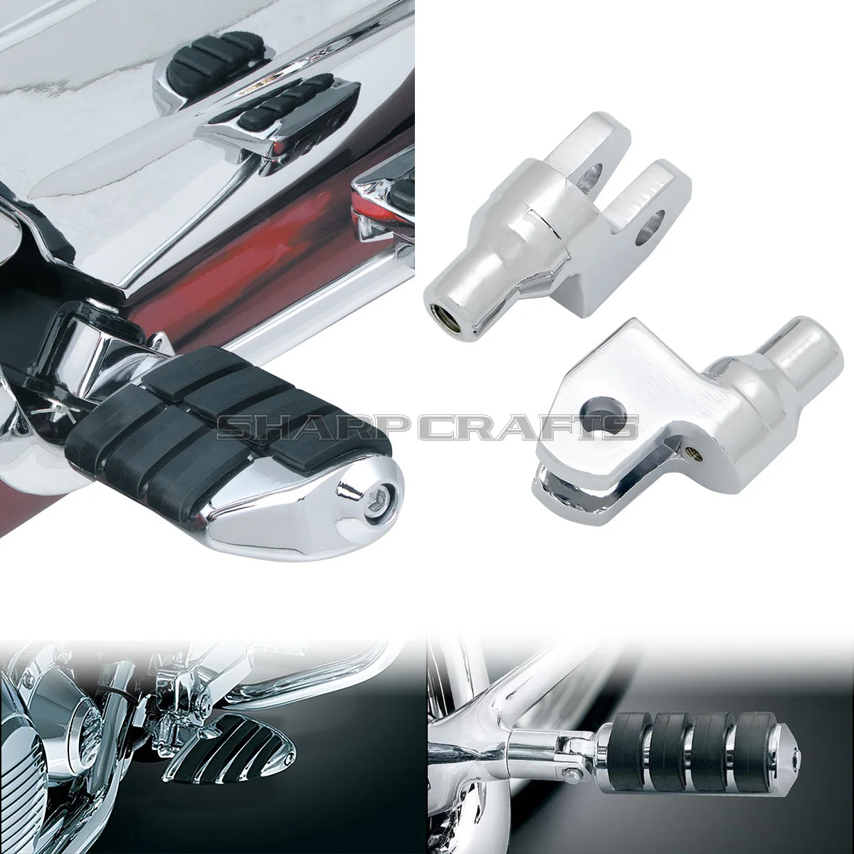 Фото Для Yamaha V-Star 1100 600 V-Max Virage XV750 XV1100 Stryker Bolt XV950: адаптеры крепления передних подножек для шоссейных подножек. №1
