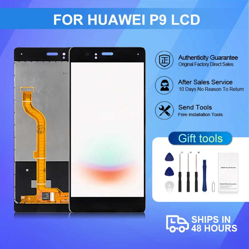 

Brand New 5.2 Inch EVA-L09 Display For Huawei P9 Lcd Touch Screen Digitizer L19 L29 AL10 TL00 AL00 DL00 Assembly Repair