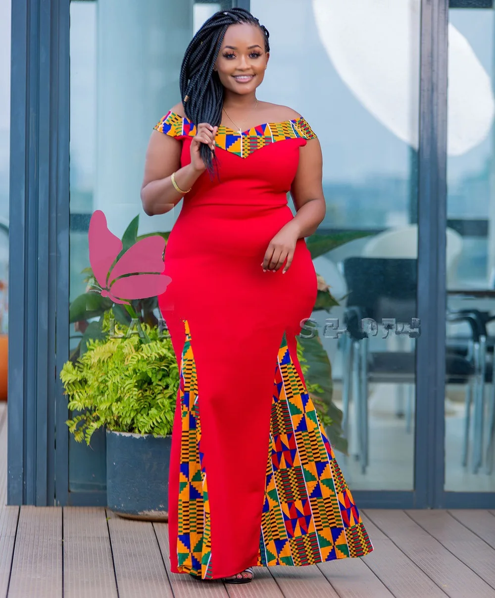 Африканское облегающее платье для женщин элегантное вечернее длинное без