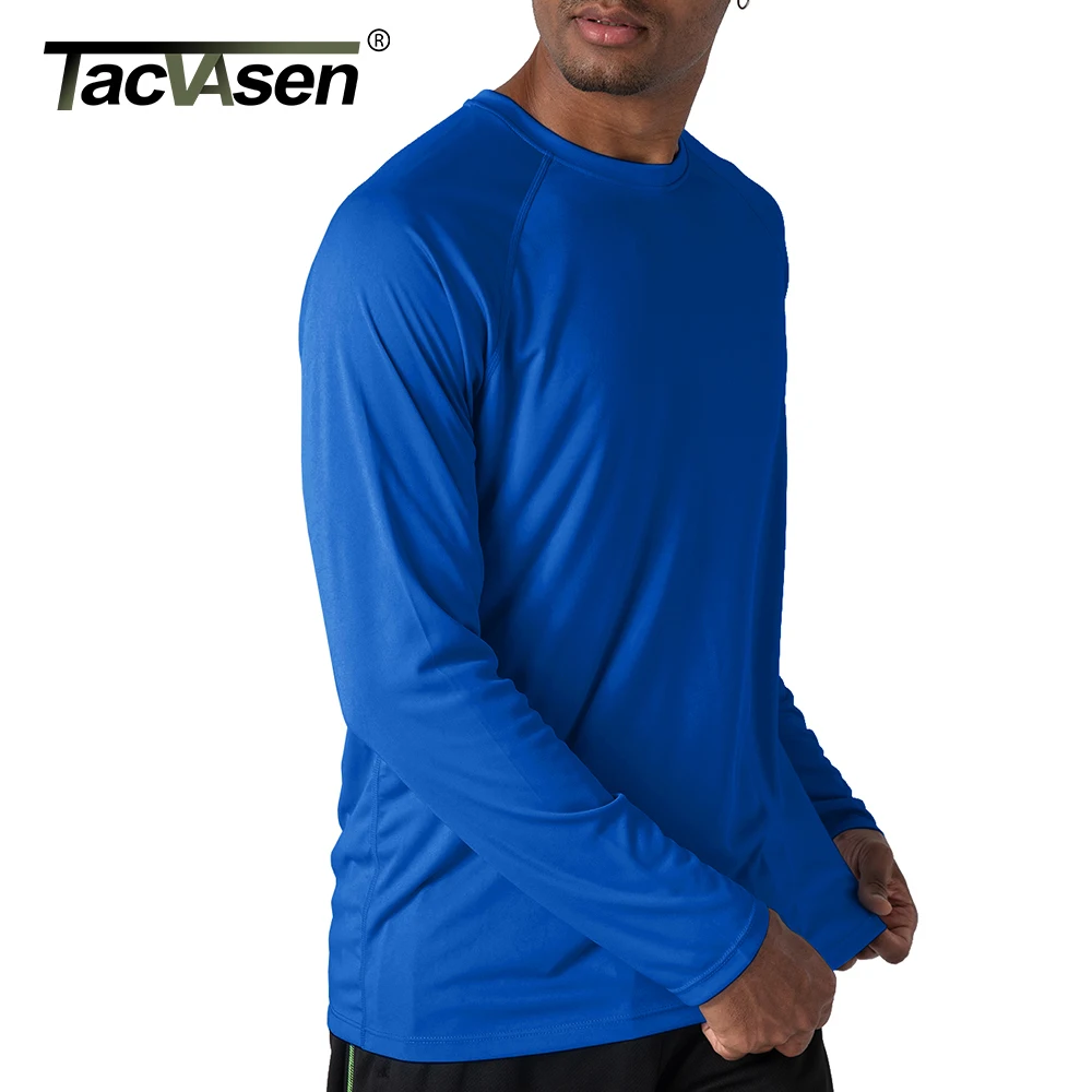 TACVASEN Men's Sun Protection T-shirts Summer UPF 50+ Long Sleeve Performance Quick Dry Breathable Hiking Fish T-shirts UV-Proof 6