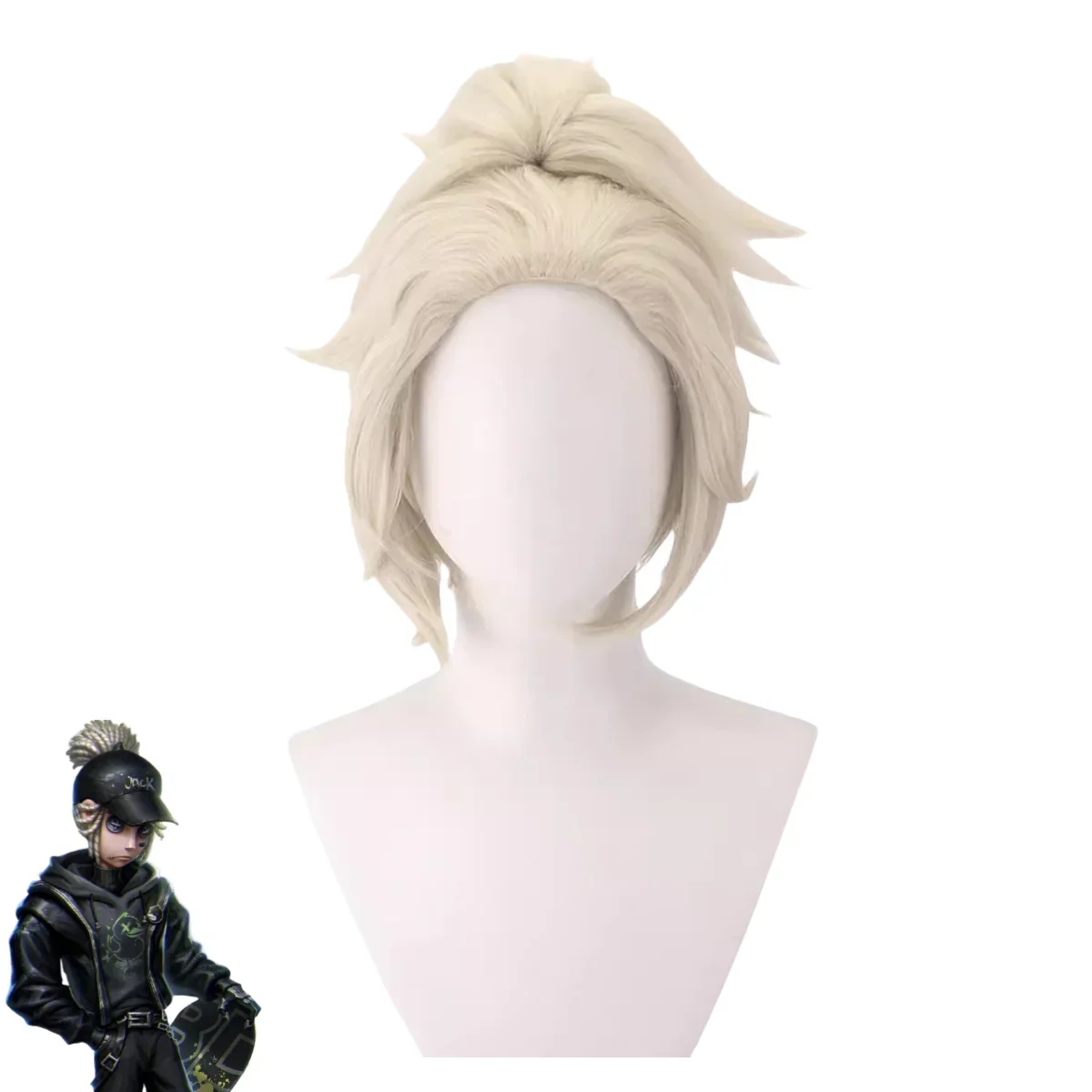 Игра Identity VNaib Subedar Mercenary Косплей Костюм B.Duck Черное пальто из искусственной кожи с капюшоном Спортивная одежда Парик Мужской костюм для Хэллоуина (art.: 3920d18767d4e) - 3920d18767d4e